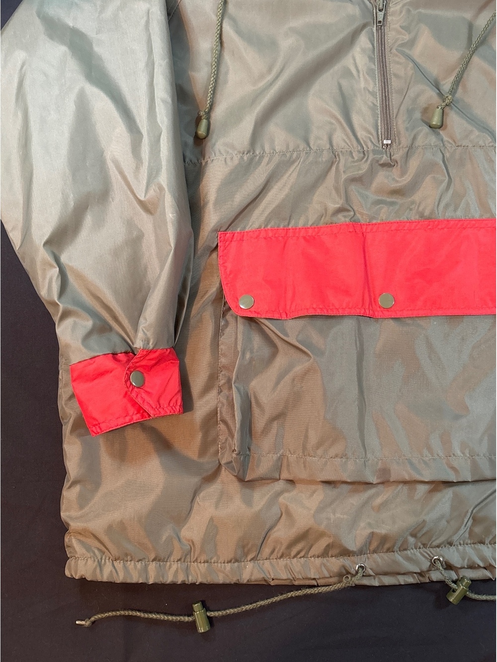 Vintage 80s Strands Imports Nylon Pullover Windbreaker Anorak Fleece Lined - Picture 4 of 5